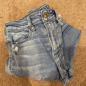 American Eagle Light Wash Ripped Skinny Jeans